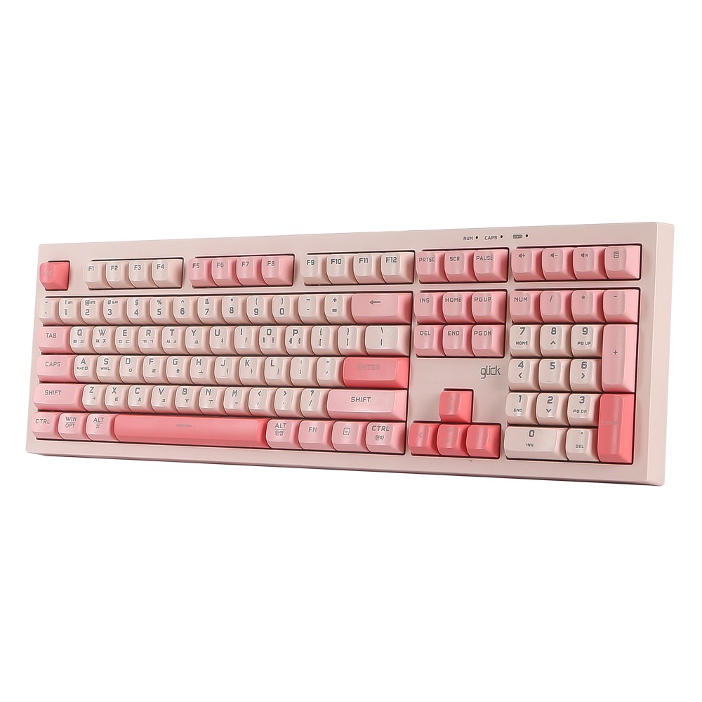 지클릭커 오피스프로 WK50 사일런스 M RGB 무소음 방수 무선 블루투스 키보드 Poker 108키, 제조사축, WK50, Pink RC1 28,900원