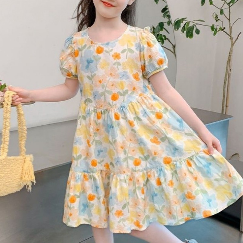 해피유통 여아 여름 꽃무늬 반팔 원피스 귀여운 퍼프 디자인디자인14세 이상 19,000원