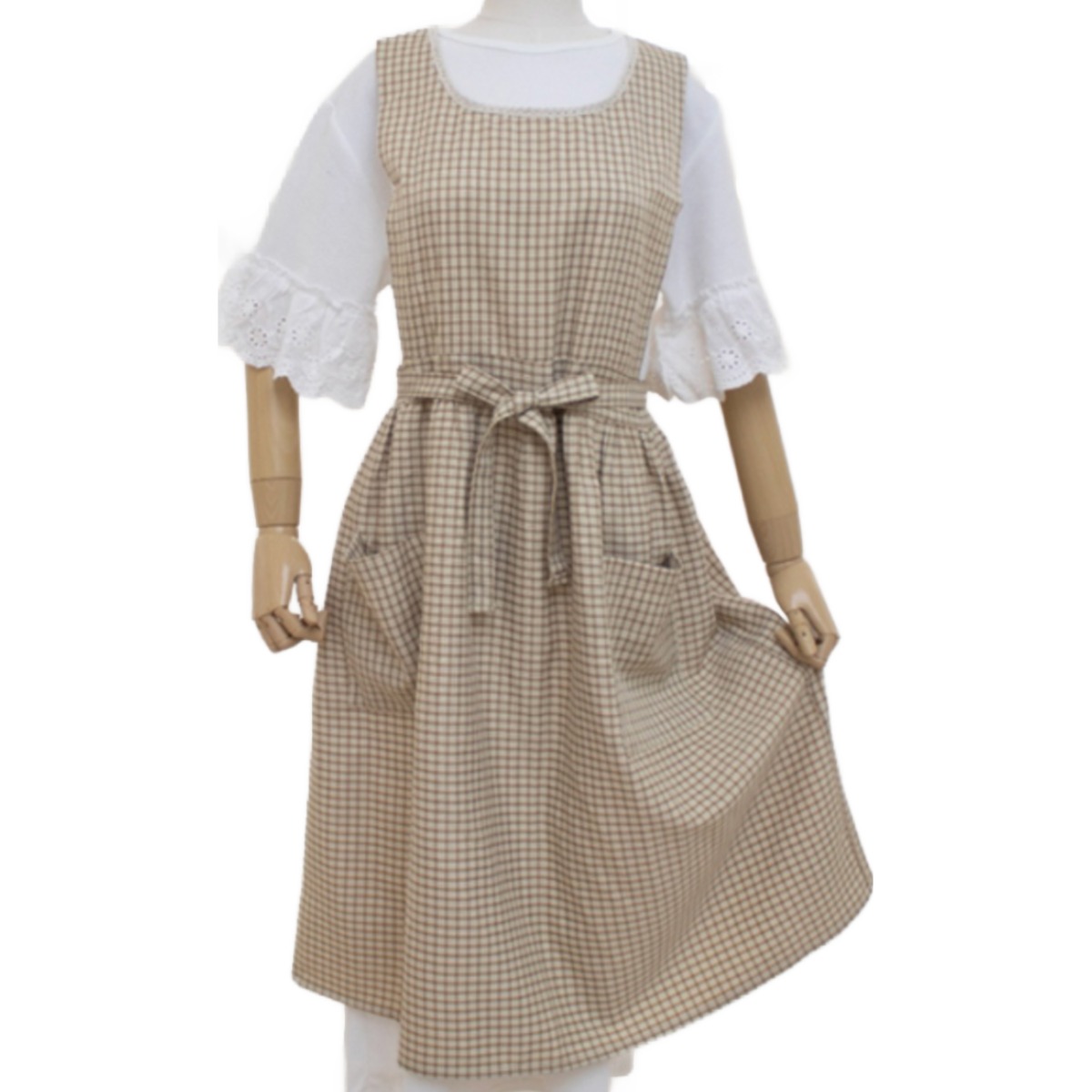 [서울양품점] 국내생산 봉봉 체크 원피스형 면앞치마[CH20326] 39,800원