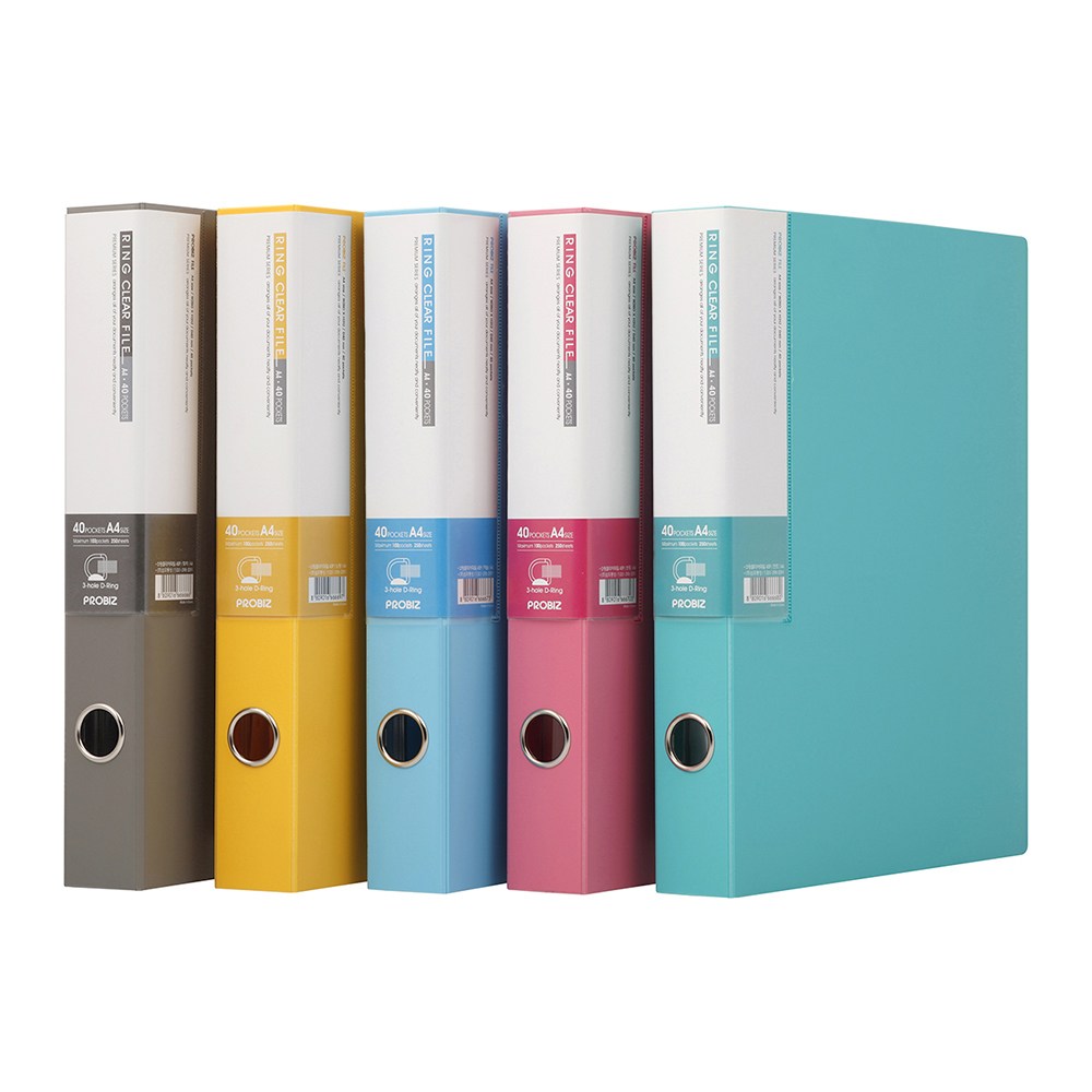 프로비즈 프로비즈 발포 D링 클리어파일 바인더 A4 40매, 연녹 3,800원