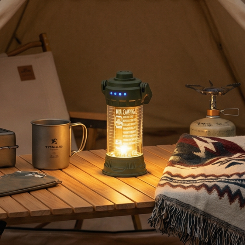 Fowod 캠핑랜턴 LED 캠핑조명 무드등 야외조명 충전식 손전등 캠핑등 휴대용 미니, 1개, 녹색 15,500원