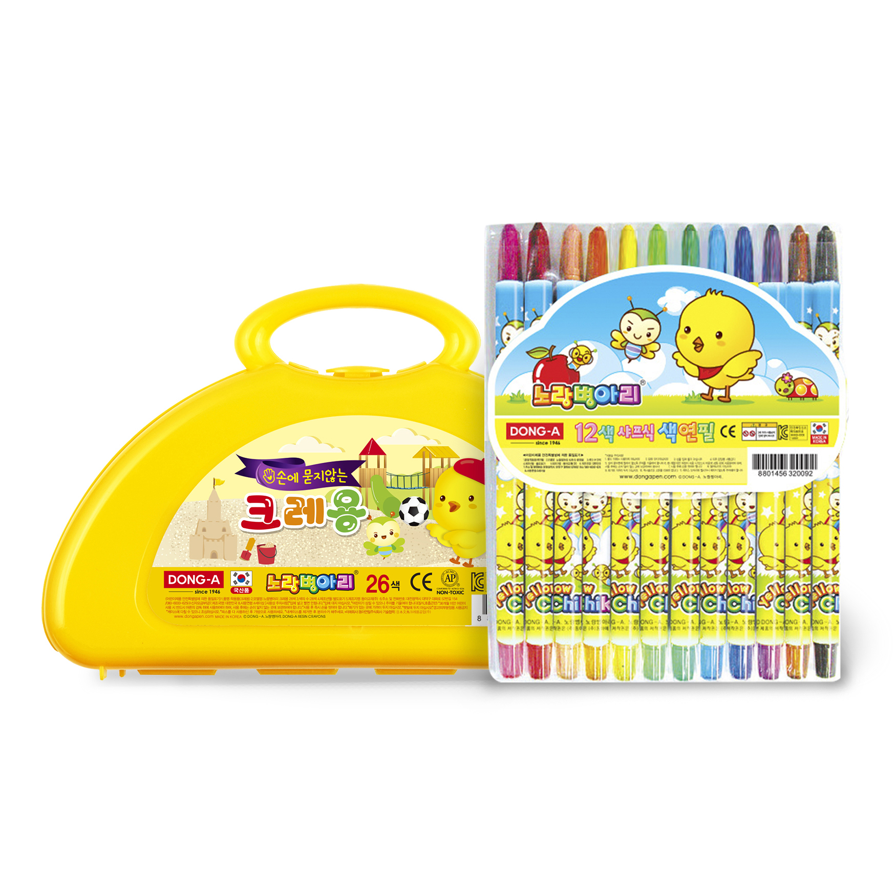 동아 노랑병아리 크레용 26색 + 색연필 12색 세트 7,490원