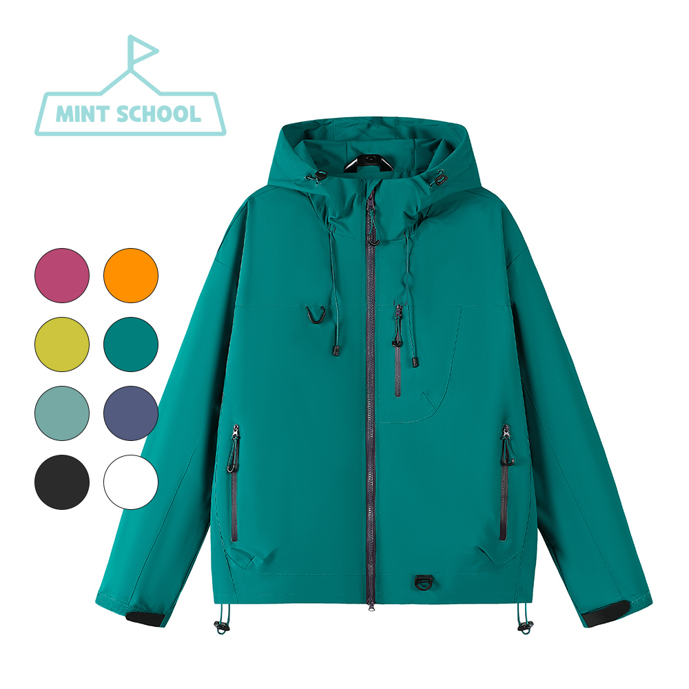 민트스쿨 남여공용 컬러 후드 바람막이 방수 방풍 발수 아웃도어 19,900원