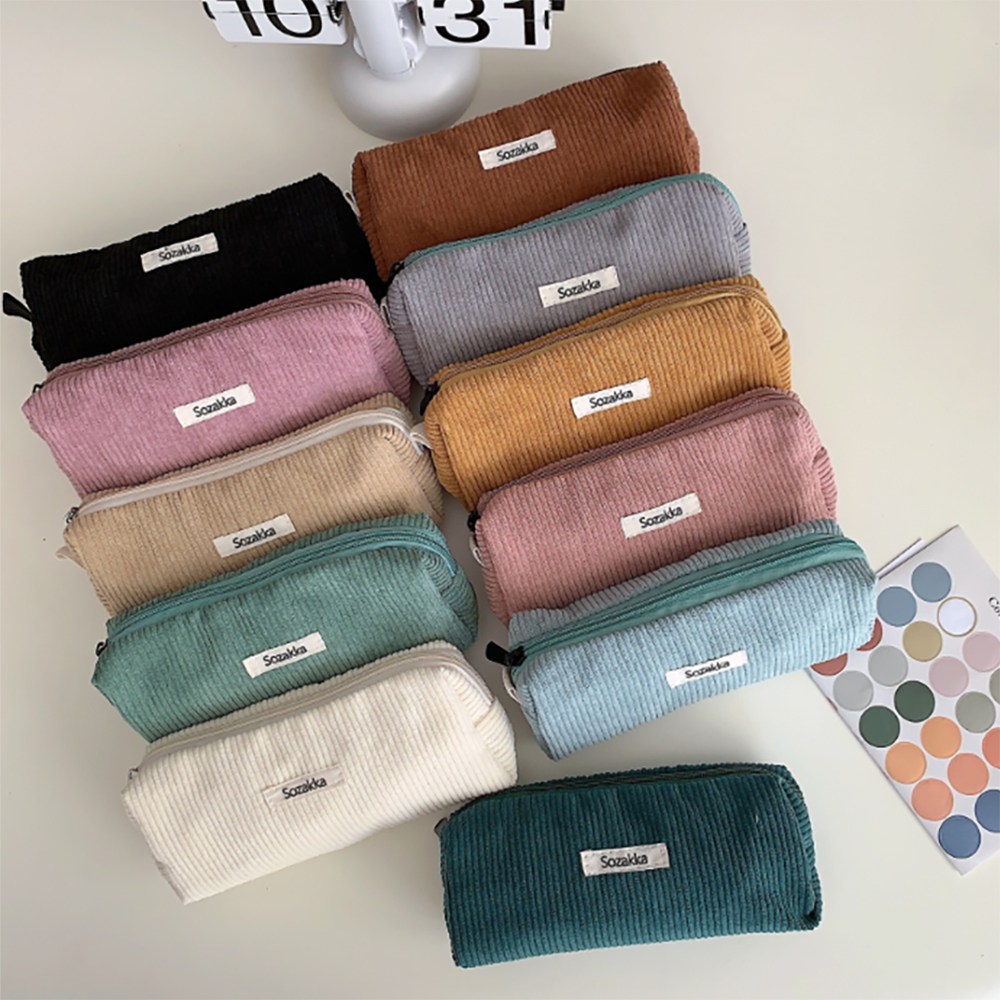 후암마켓 코듀로이 다용도 파우치 필통 화장품 여행용 미니가방, 1개, 딥그린 5,900원