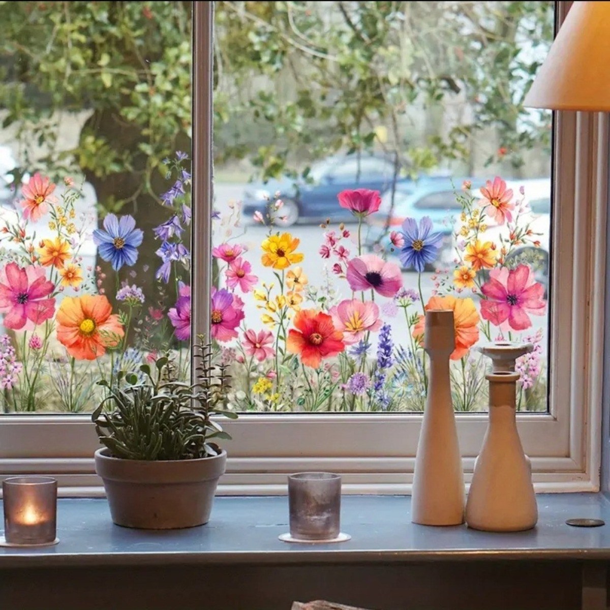 야생화 창문 실내 인테리어 포인트 데코 스티커 시트지, 코스모스 11,900원