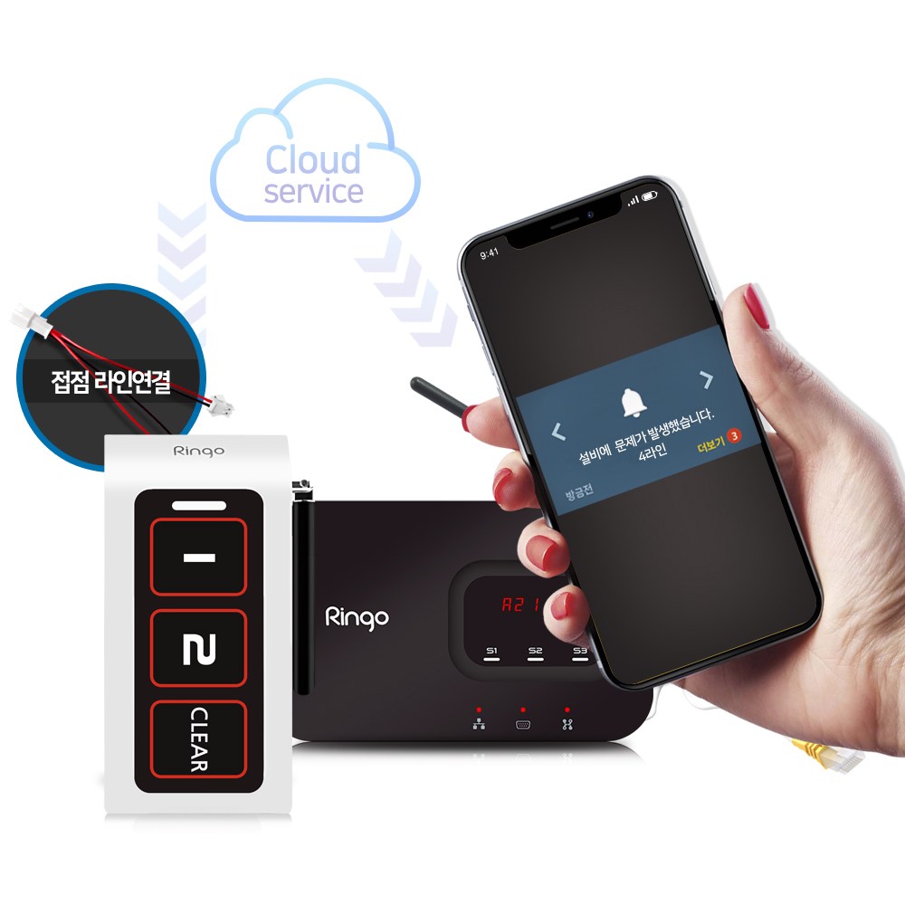 [링고벨] 산업용 무선 안돈시스템 산업체 생산라인 맞춤제작 송수신기 세트 상품, 1세트 390,000원