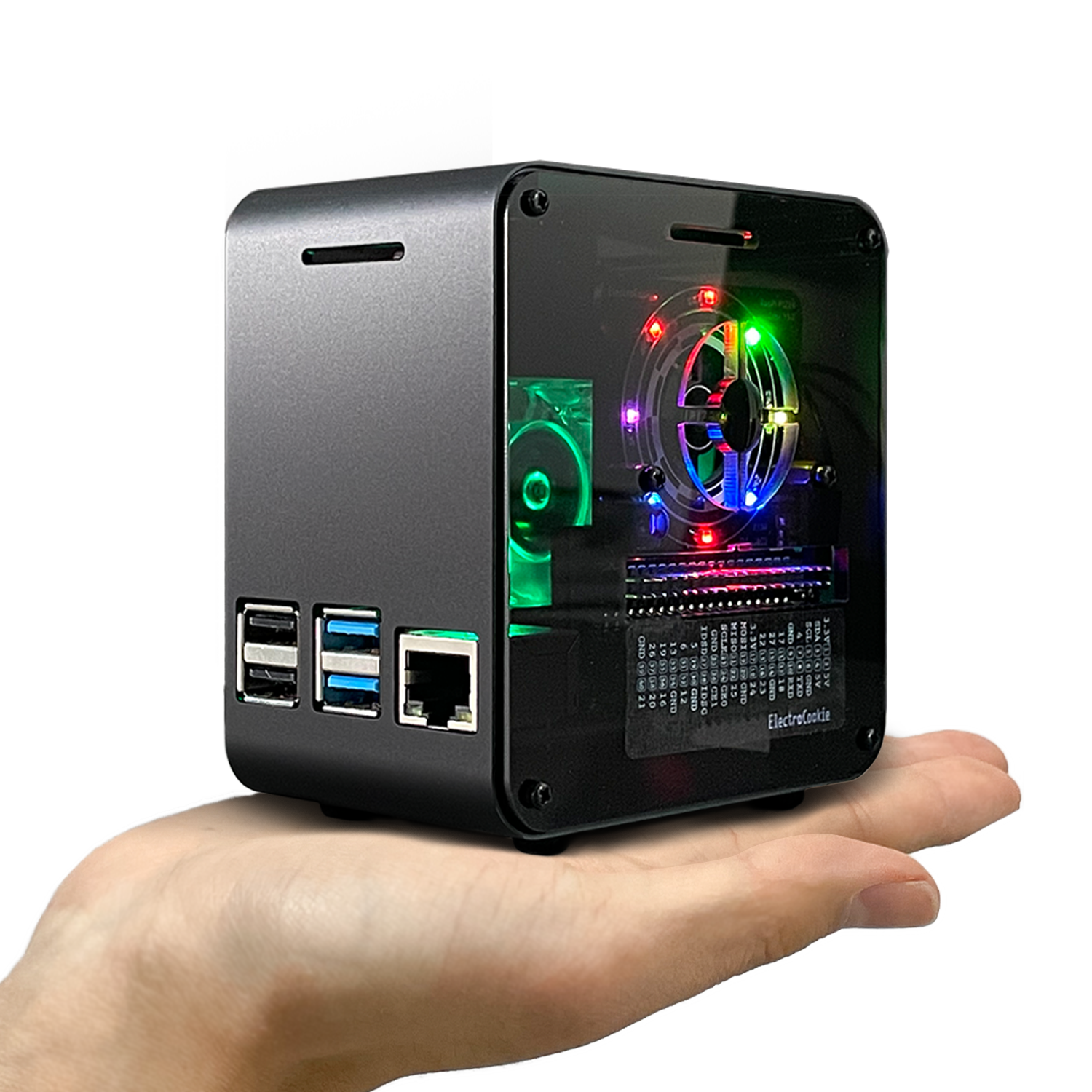 라즈베리파이 4 전용 미니 데스크탑 알루미늄 방열 케이스 [무광 블랙 바디] 29,800원