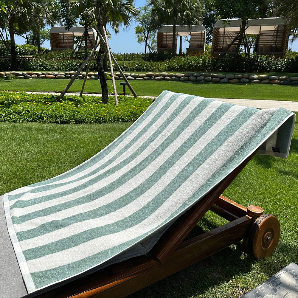 어메니티타올 선염 스트라이프 무형광 바스타월 30수 450g 대형 수건, 그린, 1개 15,400원