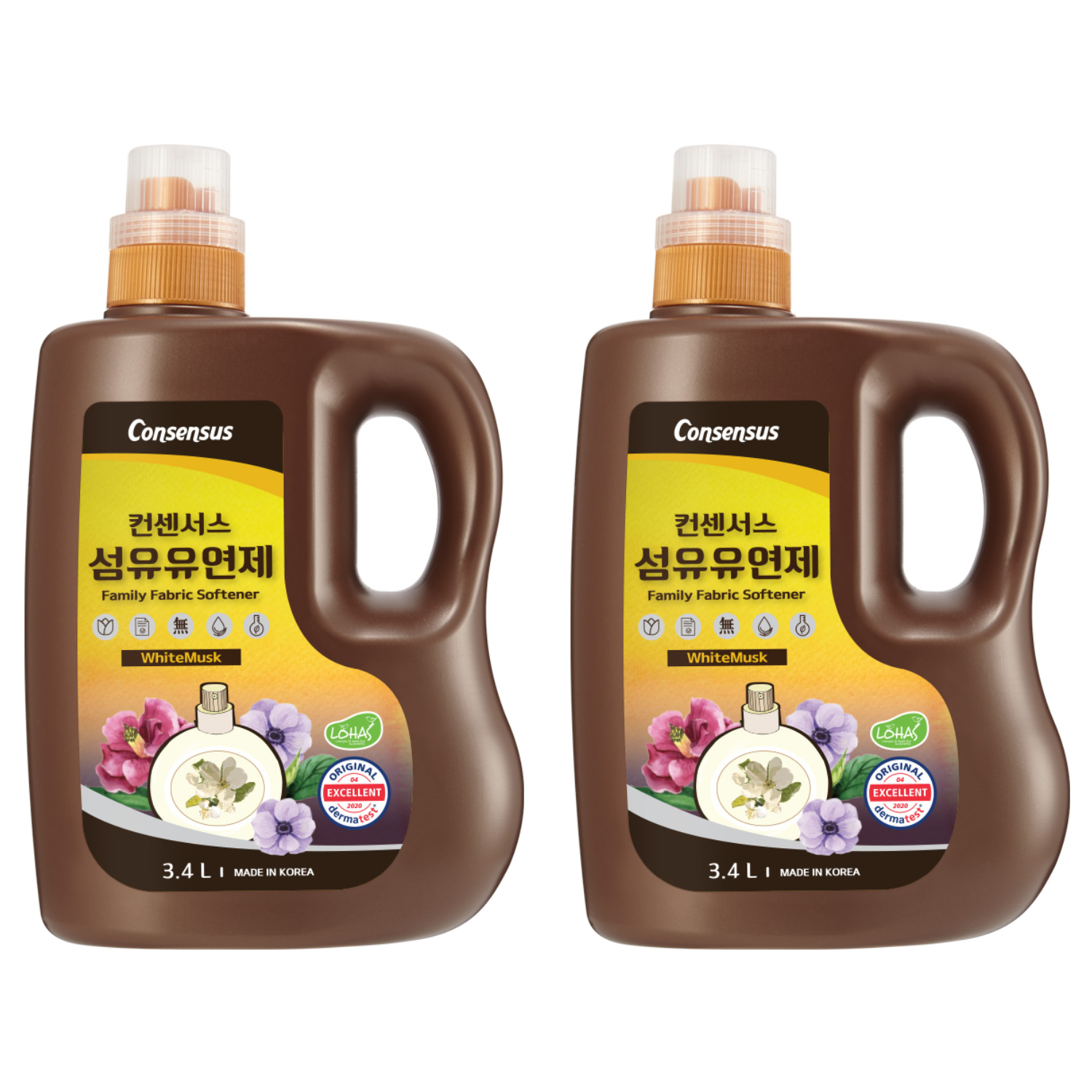 컨센서스 패밀리 섬유유연제 화이트머스크 본품, 3.4L, 2개 17,000원