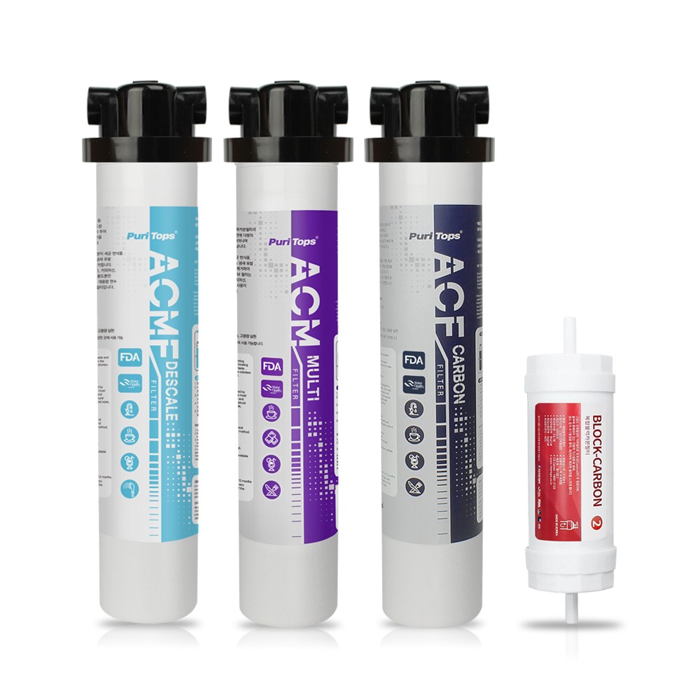 퓨리탑스 4단 정수필터 DIY세트 카페 업소용 커피머신 제빙기 석회 스케일방지 파라곤 PF6+PS8 호환용, 1개 189,900원