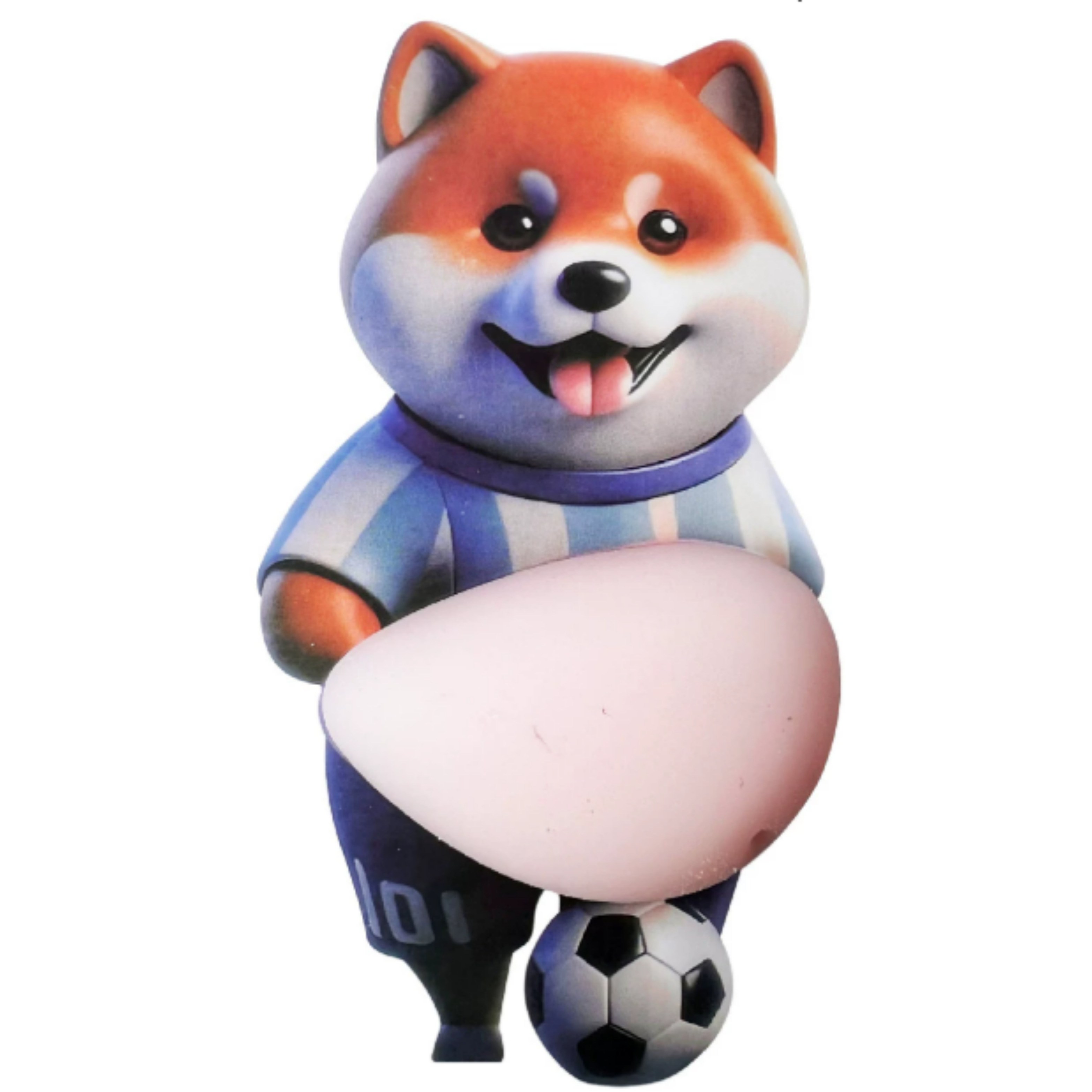 강아지 시바견 말랑 뱃살 충격흡수 문콕방지 스티커 / 자동차 문 보호 + 말랑이 스트레스 장난감 2pcs, 2개, 축구하는 시바견 7,900원