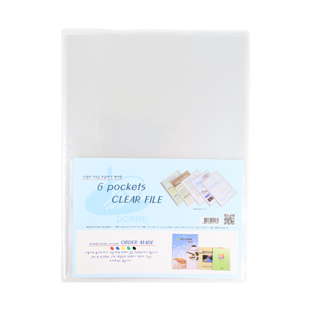 플러스샵 6매 클리어화일 A4 3색상 PP 고투명 1묶음 10개입, 6매 투명 10묶음 100개입 39,800원