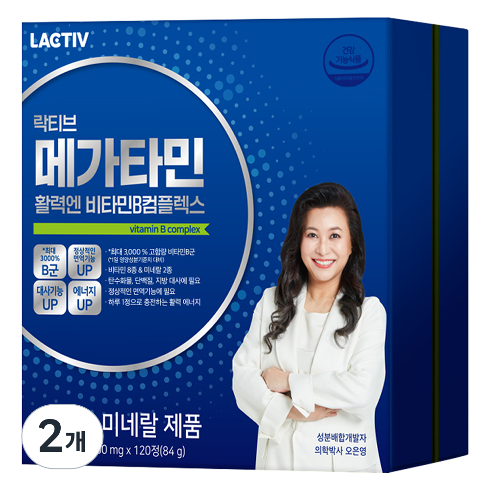 락티브 메가타민 활력엔 비타민B 컴플렉스, 120정, 2개 61,800원
