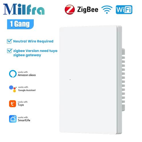 밀프라 지그비 와이파이 라이트 스위치 12346 갱 스마트 스위치 음성 제어 알렉사 구글 홈 투야 제어 중성선 필요 26,460원