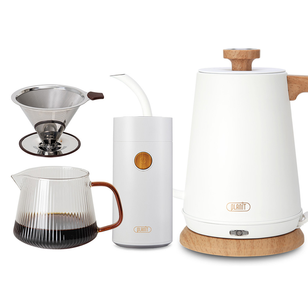 플랜잇 NX7 클래식 패키지 전기포트 + 원두 그라인더 + 유리서버 + 스텐드리퍼 세트 화이트 99,000원