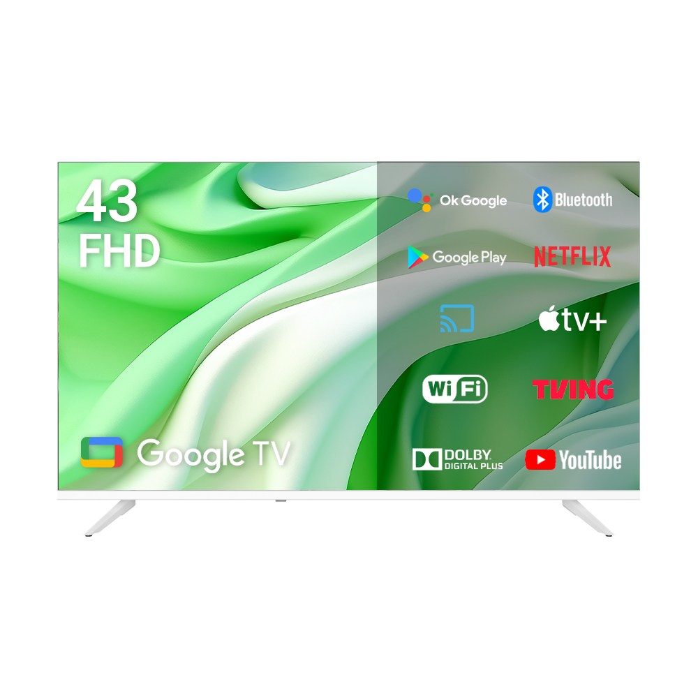 큐빅스 109cm 43인치 FHD LED TV 화이트에디션 구글 스마트 티비 안드로이드5.0 에너지1등급 고화질티비, 방문설치, 벽걸이형, 43 FHD 화이트, 109cm(43인치) 389,000원