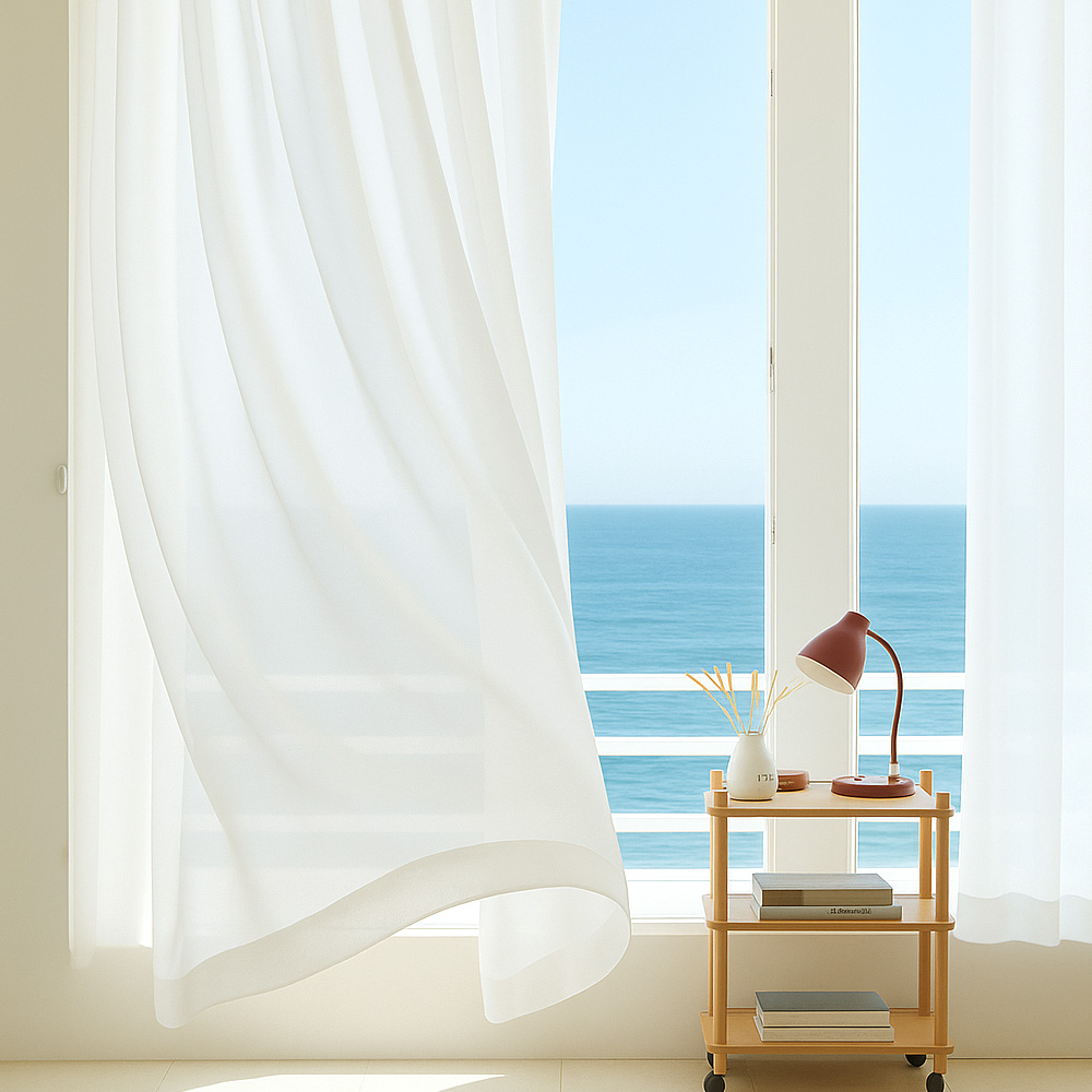 데시뉴 베이직 쉬폰커튼 핀 봉집형 + 커튼끈 세트 11,900원