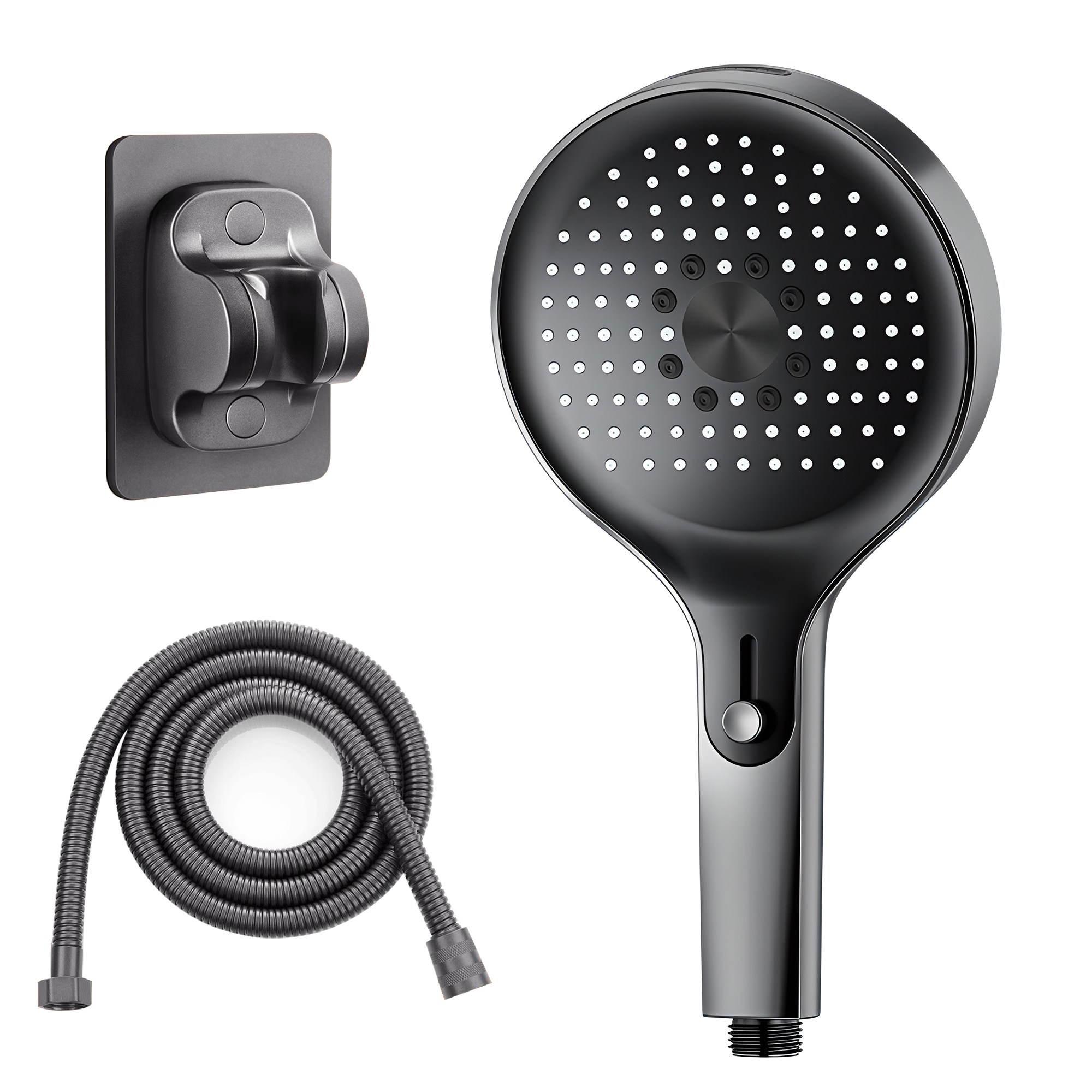 RUNDX 초강력 수압상승 4단 조절 샤워기헤드 호스 세트, 그레이, 1세트 21,000원