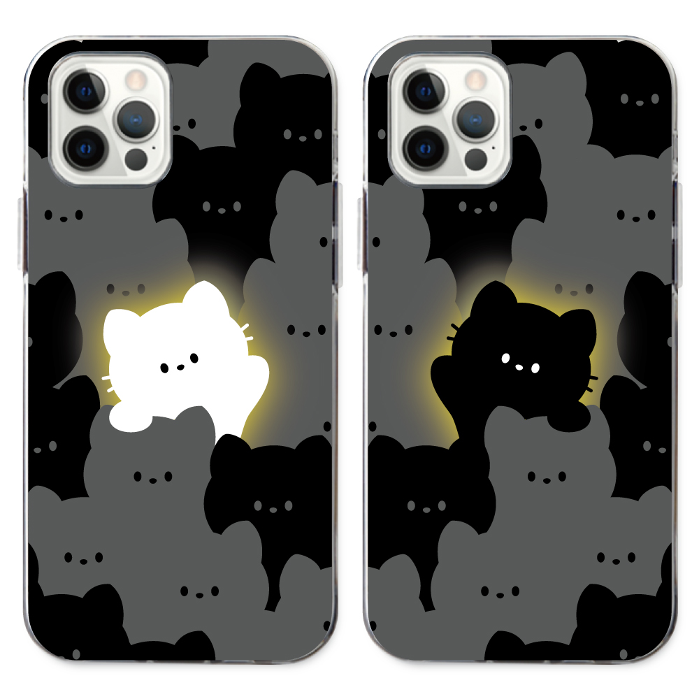 젤리또 너만보여 블랙캣 화이트캣 커플 고양이 아이폰 갤럭시 핸드폰케이스 9,400원