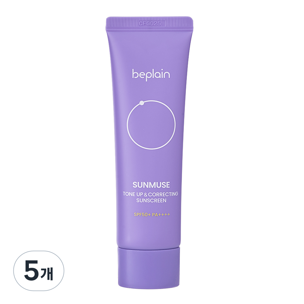 비플레인 선뮤즈 톤업 앤 코렉팅 선크림 SPF50+ PA++++, 50ml, 5개 79,200원