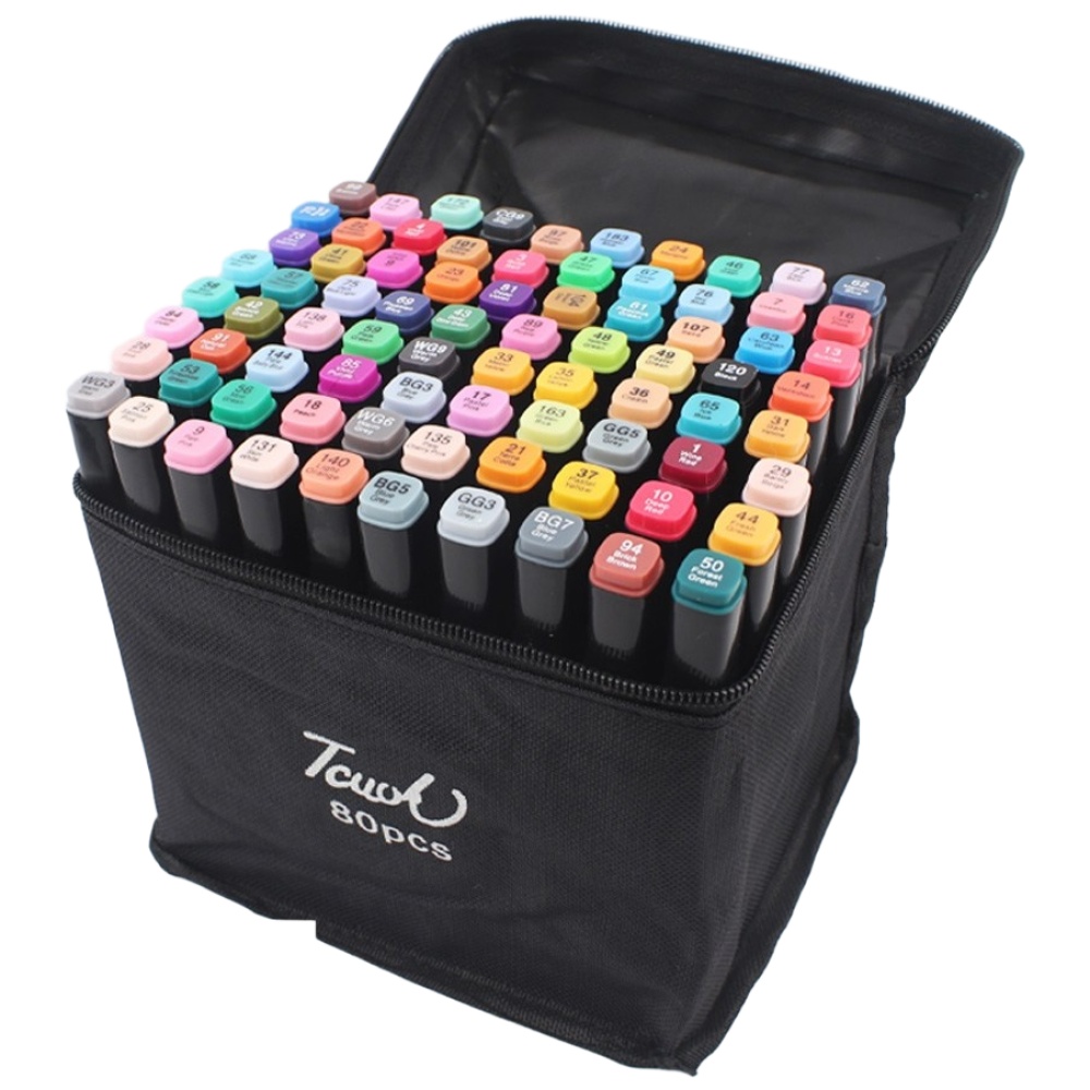 투데이리빙 80색 세트 듀얼 헤드 아트 마카 컬러 트윈 마카펜 드로잉 파이버 트윈펜 컬러링 드로잉펜 14,800원