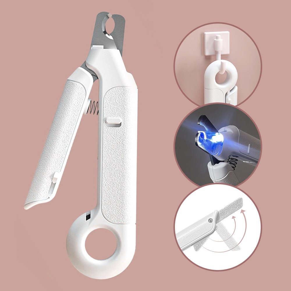 코지스 LED 고양이 강아지 발톱깎이 소형 중형견, 1개, 화이트 16,200원