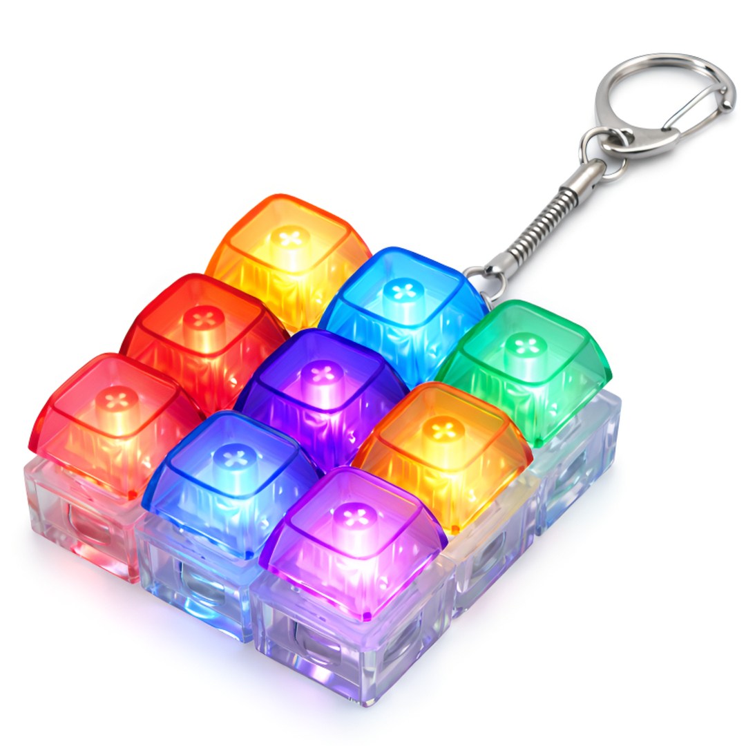 굿즈라이프 LED 키보드 키캡 키링 피젯토이 딸깍이, 1개, 레인보우 LED 16,900원