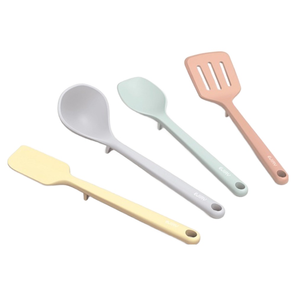 에지리 젤리빈 실리콘 미니 조리도구 4종 세트, 뒤집개 + 조리스푼 + 스파츌라 + 국자, 혼합색상, 1개 19,800원