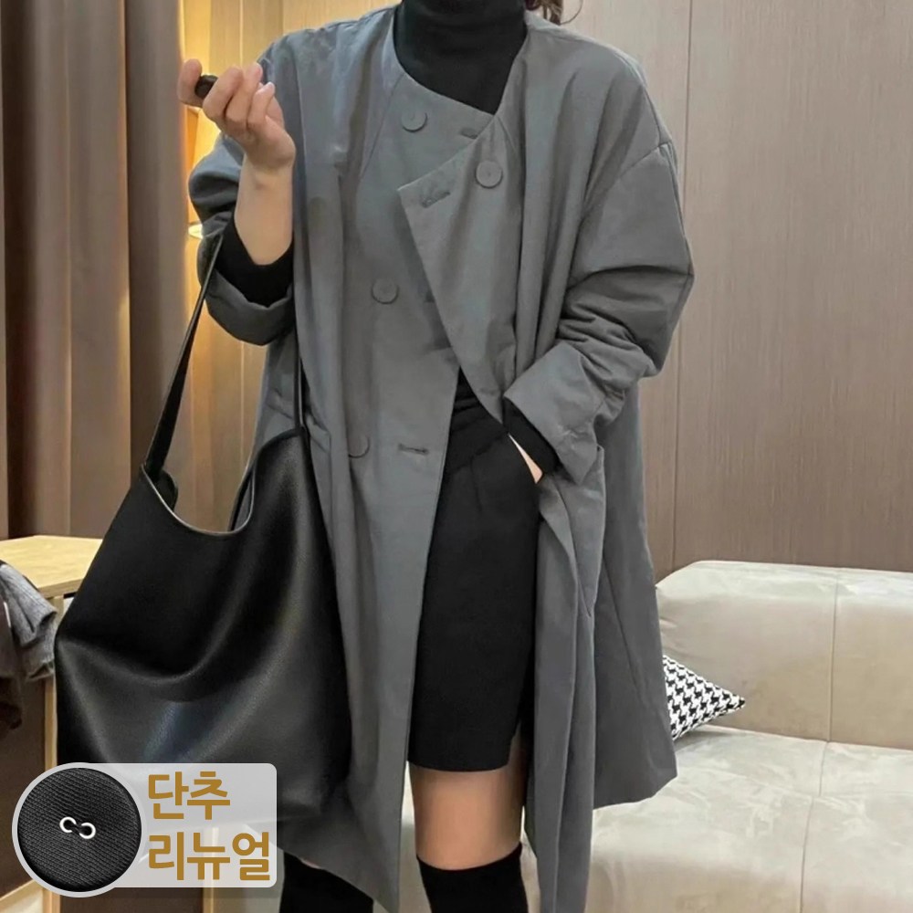 퀸앤조이 미녀77 아모린 노카라 얇은 패딩 하프 코트 38,800원