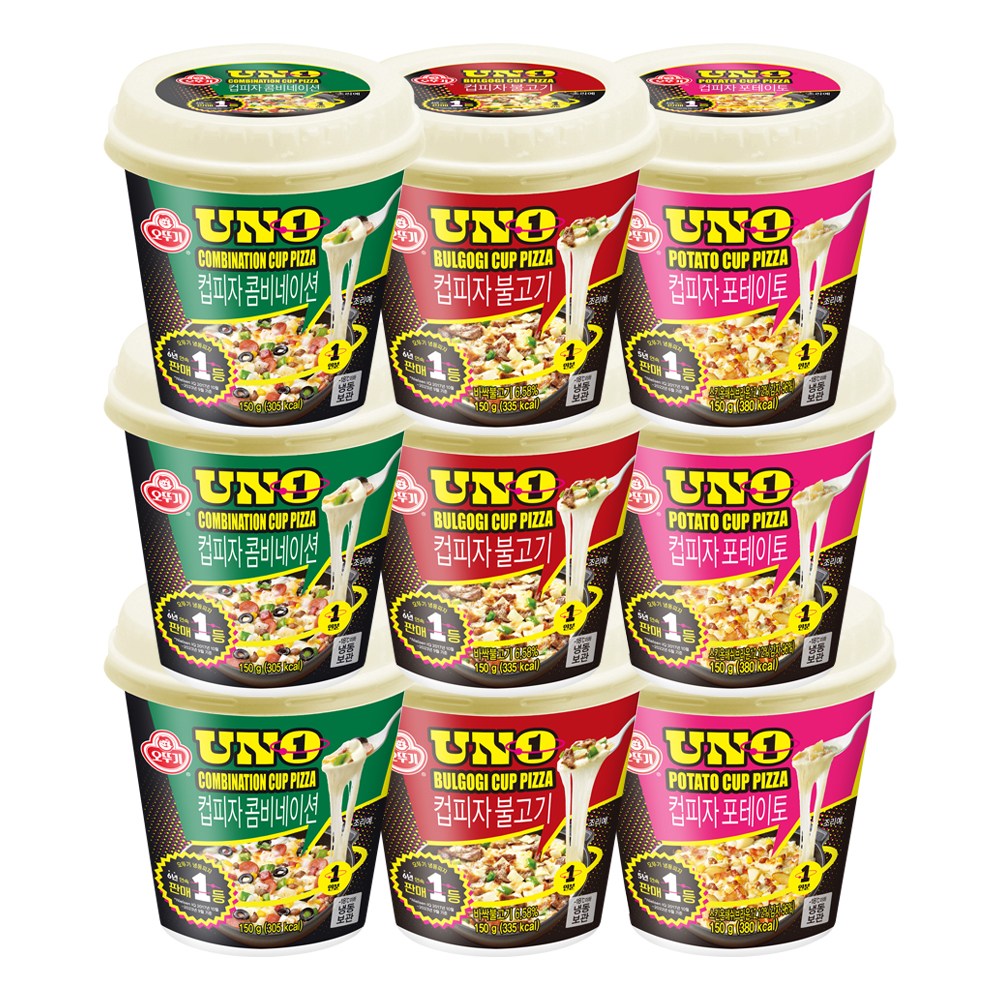 오뚜기 떠먹는 컵피자 포테이토 150g 3개+불고기 150g 3개+콤비네이션 150g 3개(총 9개), 9개, 150g 26,740원