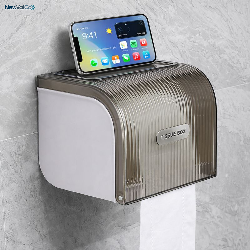 뉴밸코 무타공 욕실 방수 휴지걸이 화장지 케이스 선반형, 1개, 클라우드 그레이 17,900원