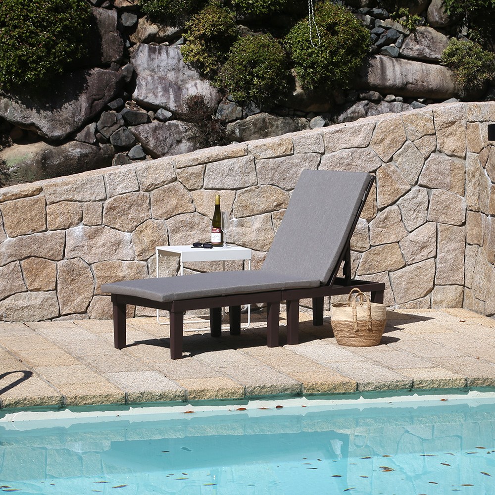 틸트 수영장 비치 야외 썬베드 그레이 쿠션 의자 89,000원