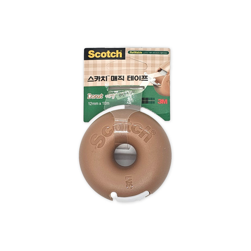 3M 스카치 매직 테이프 도넛 카라멜 (12x10) 학교 사무실 비품 1+1 구성, 단품 4,400원