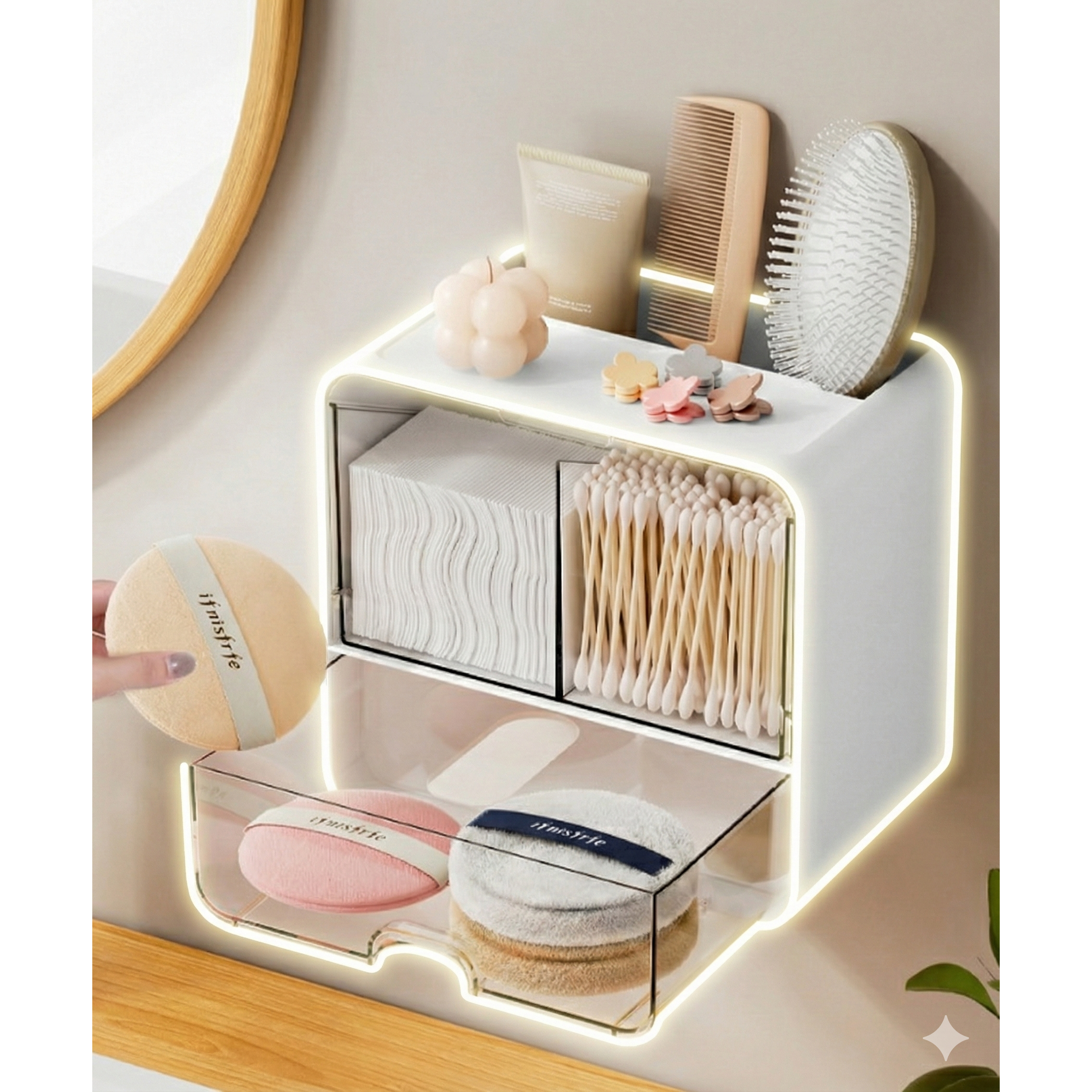 모노리 무타공 미니 다용도 화장품 수납 정리함 벽걸이 9,800원