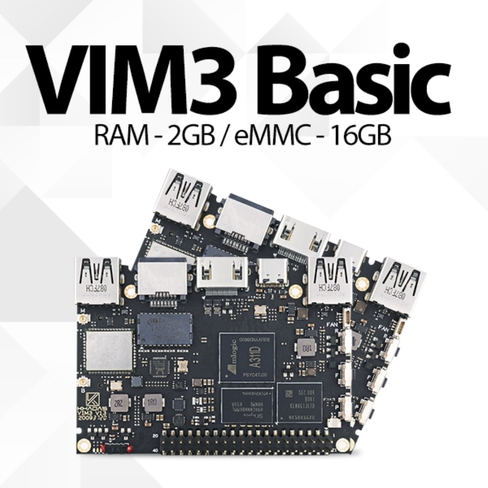 (라즈베리파이 완벽 대체) VIM3 Basic 카다스 초소형 싱글 보드 컴퓨터 Ubuntu Android OS 호환 264,000원
