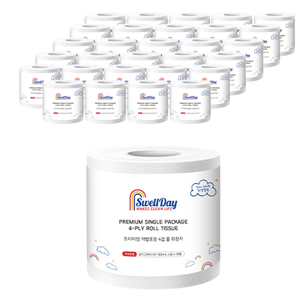 스웰데이 프리미엄 개별포장 4겹 롤 화장지 27,480원