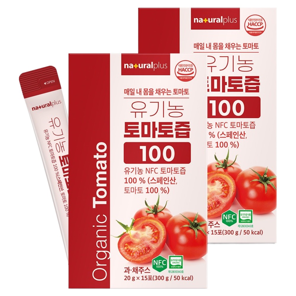 내츄럴플러스 유기농 토마토즙 100 15p, 2개, 300g 15,980원