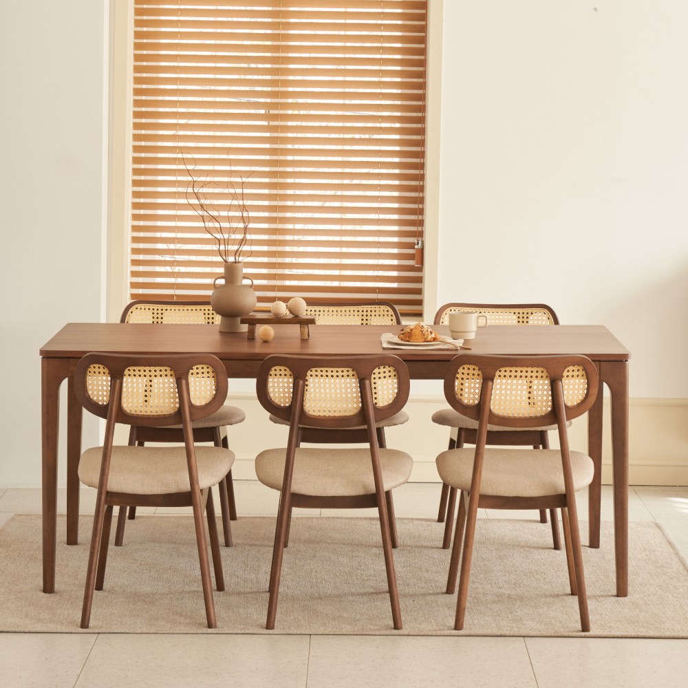 모던하우스분당점 글렌 테이블 1800 월넛 세트 글렌체어 6 1,233,000원