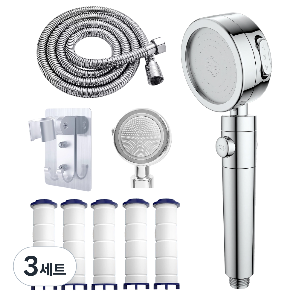 Ataasha 필터 샤워기 고압 3단조절 마사지샤워기 여행용 샤워기헤드 25,390원