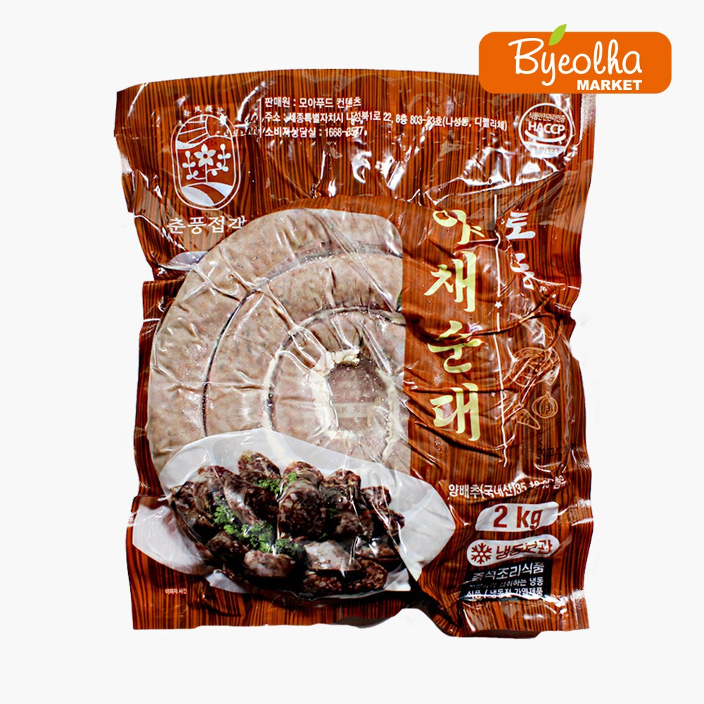 춘풍접객 전통 야채순대 2kg 국밥용순대, 1개, 2kg 15,500원