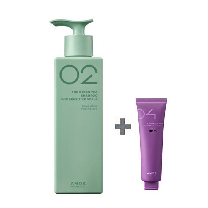 NEW 아모스 녹차실감 샴푸 민감성두피용 500g +휴대용 컬링 에센스 40ml(증정) 36,900원