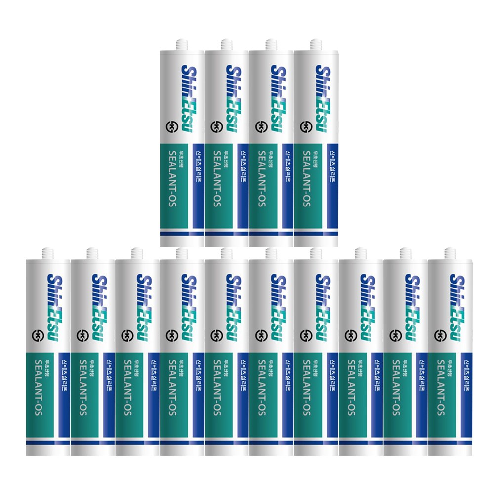 [나우케미칼] 신에츠 무초산 실리콘 창틀 샷시 창호 유리 방수 비초산 회색(노즐셋트 포함), 14개 37,000원