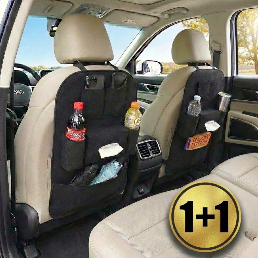 럽위어 올인원팩 차량용 백시트 수납 정리함 오염방지 킥매트 대용량 보관함, 블랙, 2개 8,800원