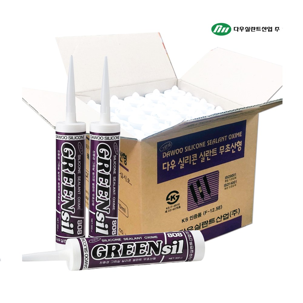 다우 그린실 808 무초산실리콘 다목적 목재 창틀 샷시 창호 방수 접착 비초산 실란트 25개(박스) 23,990원