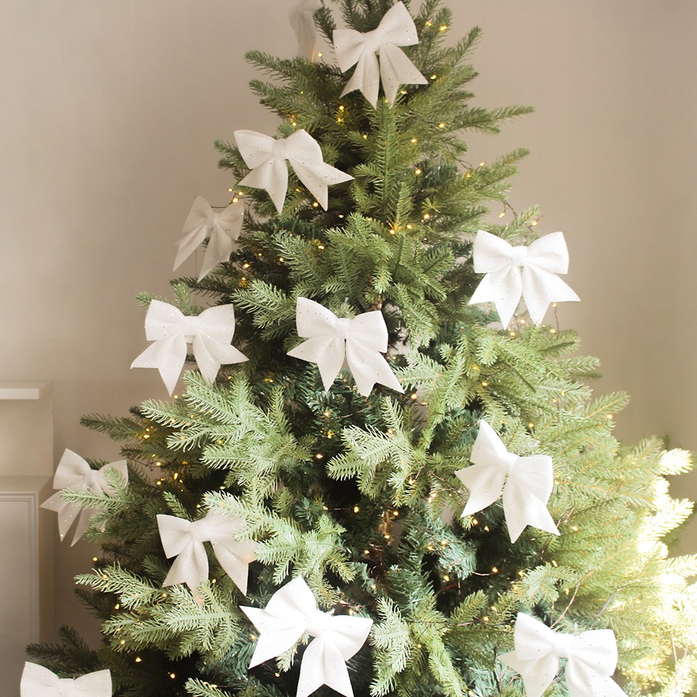 [해피인어스] 홀리데이 글리터 트리 리본 3P, 화이트 8,900원