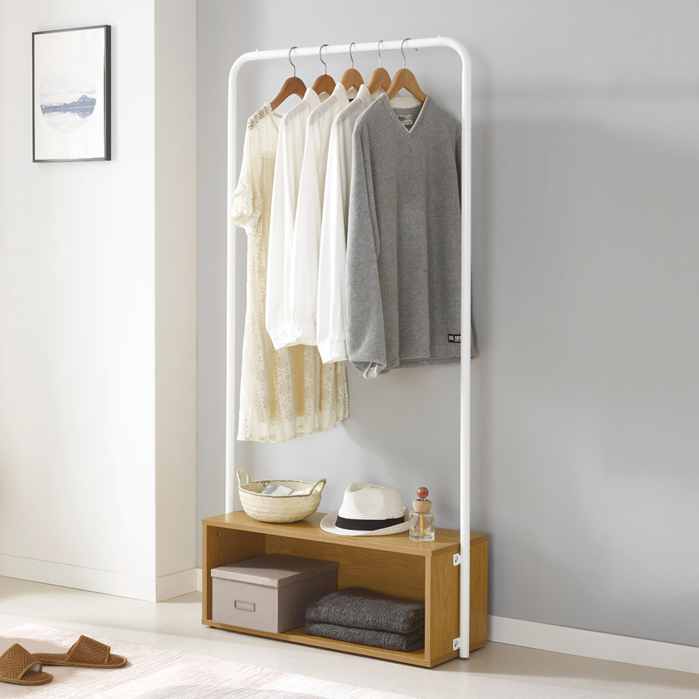 키모 수납 행거 800, 화이트+내추럴 47,900원