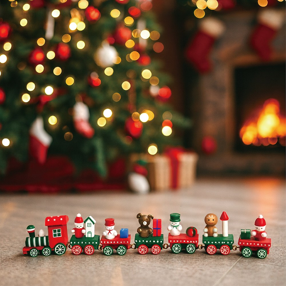 크리스마스 나무기차장식품 소품 인테리어장식 미니어처 데코 원목기차 12,900원