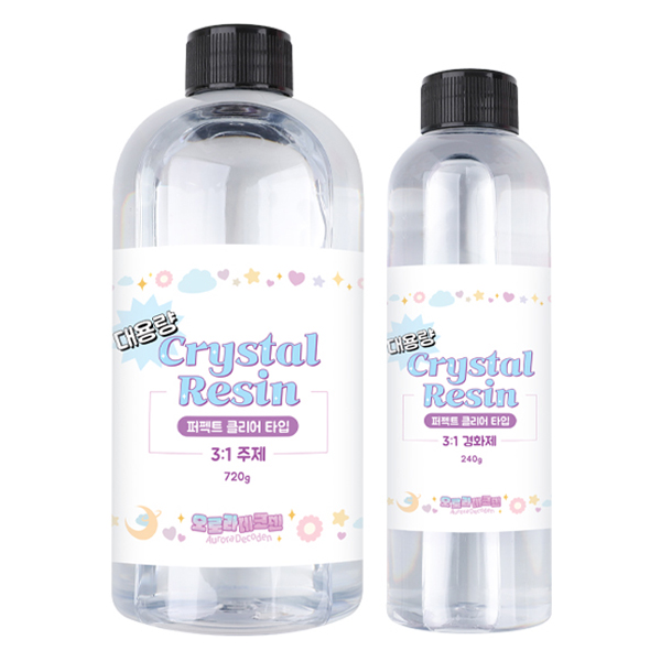 오로라데코덴 3대1 퍼펙트 클리어 타입 2액형 크리스탈 레진, 단일색상, 1개, 현재가 19,800원