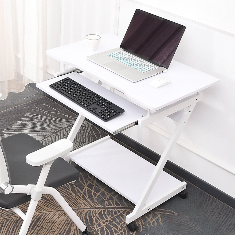 아우스 SH01 이동식 컴퓨터책상 1인용 게이밍책상 노트북책상 키보드수납 책상 미니책상 원룸책상 바퀴달린 이동형책상, 화이트 48,600원