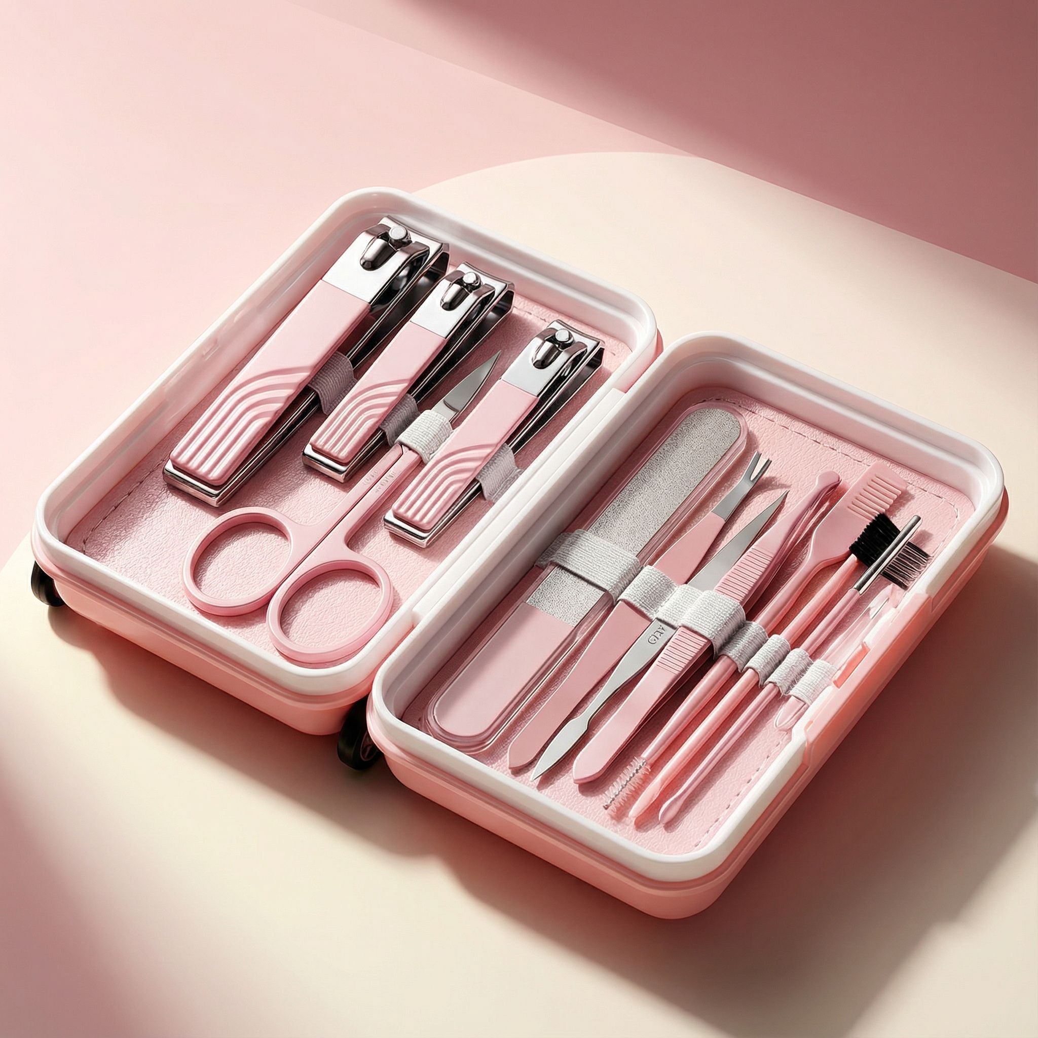 셀러크루 미니 캐리어 손톱깎이 12종 세트 휴대용 네일케어, 1세트, 핑크 12,710원